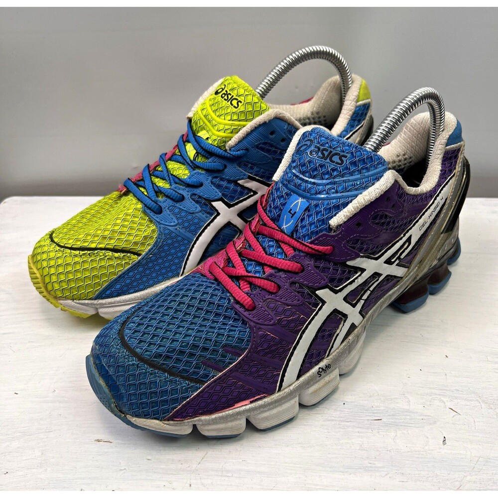 ASICS Gel Kinsei 4 Mens Size 8 T139N Mismatched Neon Pink Blue Running Shoes